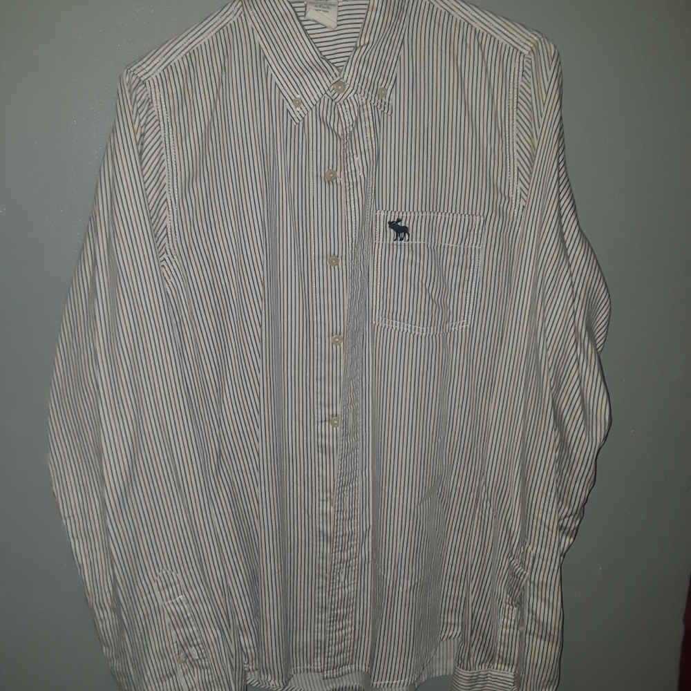 Triple Blue Single Orange Striped Longsleeve A&F